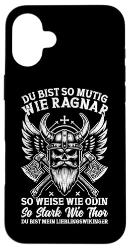 Mutig Wie Ragnar Weise Wie Odin Stark Wie Thor Wikinger Hülle für iPhone 16 Plus Mutig Wie Ragnar Weise Wie Odin Stark Wie Thor Wikinger Hülle für iPhone 16 Plus von Wikinger Papa Viking Vatertagsgeschenk Lustig