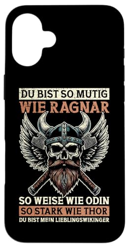 Mutig Wie Ragnar Weise Wie Odin Stark Wie Thor Wikinger Hülle für iPhone 16 Plus Mutig Wie Ragnar Weise Wie Odin Stark Wie Thor Wikinger Hülle für iPhone 16 Plus von Wikinger Papa Viking Vatertagsgeschenk Lustig
