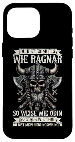 Mutig Wie Ragnar Weise Wie Odin Stark Wie Thor Wikinger Hülle für iPhone 16 Pro Max Mutig Wie Ragnar Weise Wie Odin Stark Wie Thor Wikinger Hülle für iPhone 16 Pro Max von Wikinger Papa Viking Vatertagsgeschenk Lustig