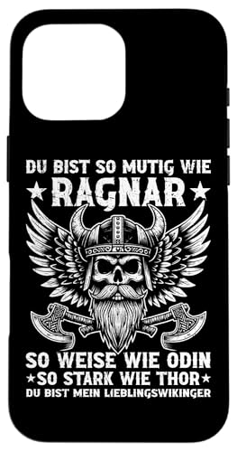Mutig Wie Ragnar Weise Wie Odin Stark Wie Thor Wikinger Hülle für iPhone 16 Pro Max Mutig Wie Ragnar Weise Wie Odin Stark Wie Thor Wikinger Hülle für iPhone 16 Pro Max von Wikinger Papa Viking Vatertagsgeschenk Lustig