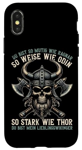 Mutig Wie Ragnar Weise Wie Odin Stark Wie Thor Wikinger Papa Hülle für iPhone X/XS Mutig Wie Ragnar Weise Wie Odin Stark Wie Thor Wikinger Papa Hülle für iPhone X/XS von Wikinger Papa Viking Vatertagsgeschenk Lustig