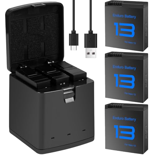 Wikinu 3 Packs Ersatzakkus für Gopro Hero 13 Akku 2100mAh und LED USB Schnellladegerät Hub, Ersatzakku Ladegerät Zubehör für Gopro Hero 13 Wikinu 3 Packs Ersatzakkus für Gopro Hero 13 Akku 2100mAh und LED USB Schnellladegerät Hub, Ersatzakku Ladegerät Zubehör für Gopro Hero 13 von Wikinu