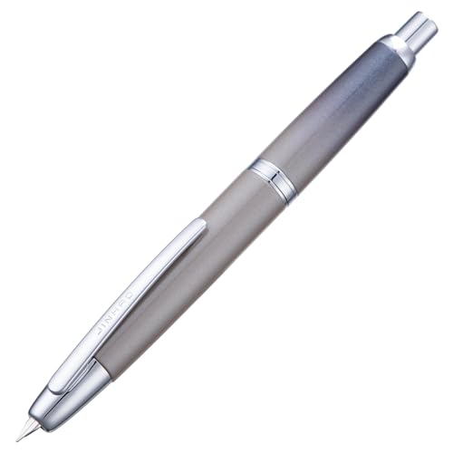 Jinhao 10 Capless Füllfederhalter mit Box, Farbverlauf Grau einziehbare feine Feder mit Tintenkonverter-Set (Silber Clip) von Wikult