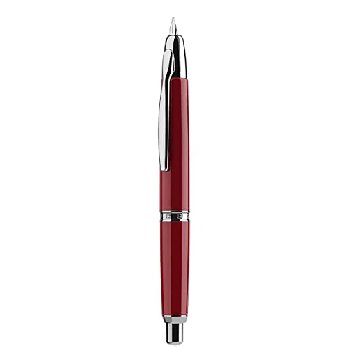 Majohn A1 - Rot Metal Presse Füllfederhalter, Einziehbare extra feine Spitze 0,4 mm mit Konverter für glattes Schreiben (mit Clip) von Wikult
