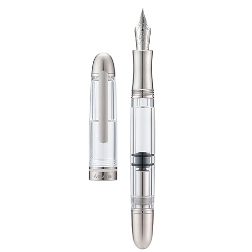 Wikult P36 Titan-Füllfederhalter, Iridium Medium Federkolben-Füllsystem, Transparenter Acryl-Glattschreibstift mit Etuis Set Wikult P36 Titan-Füllfederhalter, Iridium Medium Federkolben-Füllsystem, Transparenter Acryl-Glattschreibstift mit Etuis Set von Wikult