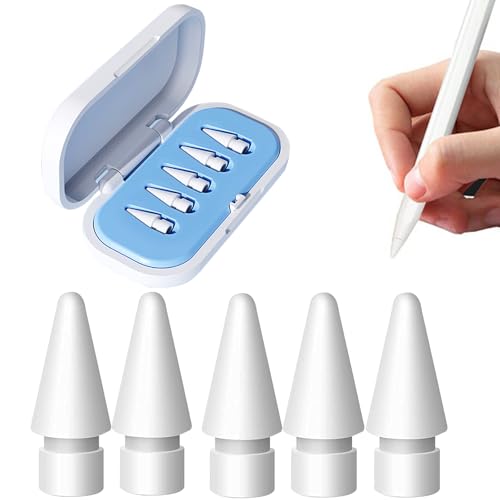 5 Stück Spitze für Apple Pencil 2 Generation und Pencil 1/Pro Generation Pencil USB-C, Hochsensibel Präziser Ersatzspitzen Eingabestift (Mit Blauer Box) von Wilbeva