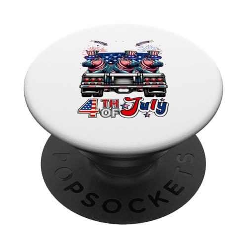 4. Juli US-Flagge, drei niedliche Nilpferde auf Pickup-Truck PopSockets Klebender PopGrip 4. Juli US-Flagge, drei niedliche Nilpferde auf Pickup-Truck PopSockets Klebender PopGrip von Wild Animal 4th Of July Costume