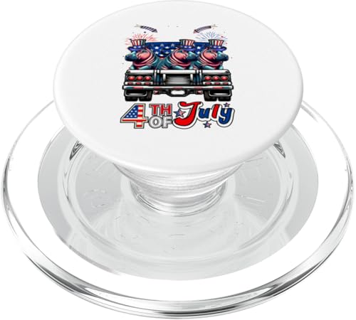 4. Juli US-Flagge, drei niedliche Nilpferde auf Pickup-Truck PopSockets PopGrip für MagSafe 4. Juli US-Flagge, drei niedliche Nilpferde auf Pickup-Truck PopSockets PopGrip für MagSafe von Wild Animal 4th Of July Costume
