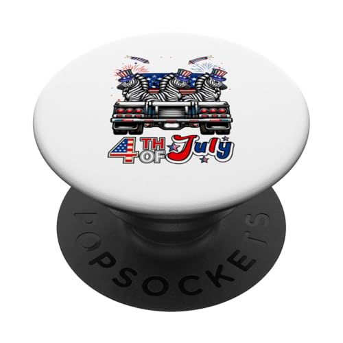 4. Juli US-Flagge Drei niedliche Zebras auf Pickup Truck PopSockets Klebender PopGrip 4. Juli US-Flagge Drei niedliche Zebras auf Pickup Truck PopSockets Klebender PopGrip von Wild Animal 4th Of July Costume