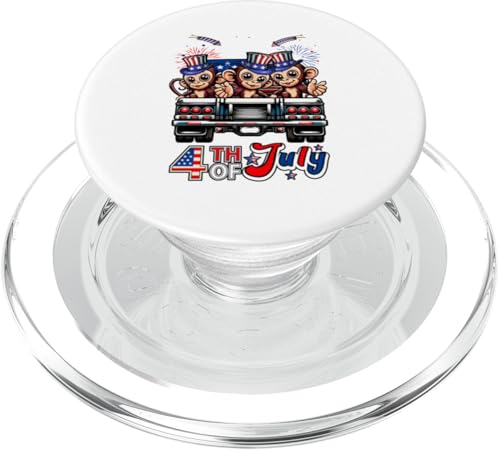 4. Juli US-Flagge Drei süße Affen auf Pickup Truck PopSockets PopGrip für MagSafe 4. Juli US-Flagge Drei süße Affen auf Pickup Truck PopSockets PopGrip für MagSafe von Wild Animal 4th Of July Costume