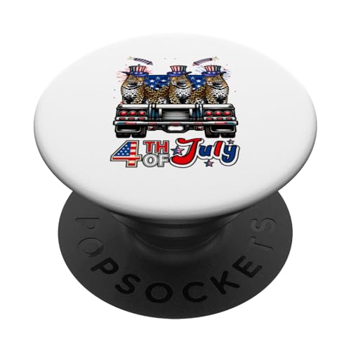 4. Juli US-Flagge Drei süße Leoparden auf Pickup Truck PopSockets Klebender PopGrip 4. Juli US-Flagge Drei süße Leoparden auf Pickup Truck PopSockets Klebender PopGrip von Wild Animal 4th Of July Costume