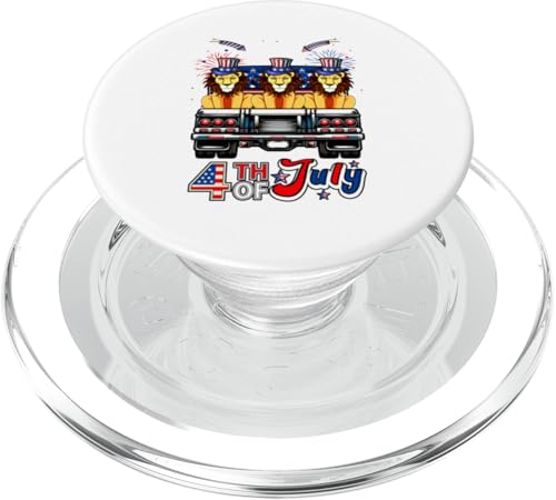 4. Juli US-Flagge Drei süße Löwen auf Pickup Truck PopSockets PopGrip für MagSafe 4. Juli US-Flagge Drei süße Löwen auf Pickup Truck PopSockets PopGrip für MagSafe von Wild Animal 4th Of July Costume