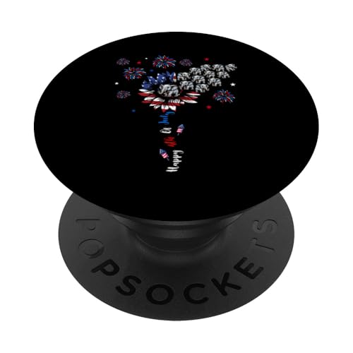 4th Of July US Flag Patriotic Cute Sunflower Elephants PopSockets Klebender PopGrip 4th Of July US Flag Patriotic Cute Sunflower Elephants PopSockets Klebender PopGrip von Wild Animal 4th Of July Costume