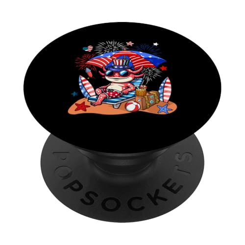 Axolotl Sonnenbrille Relaxing On Beach 4. Juli US-Flagge PopSockets Klebender PopGrip Axolotl Sonnenbrille Relaxing On Beach 4. Juli US-Flagge PopSockets Klebender PopGrip von Wild Animal 4th Of July Costume