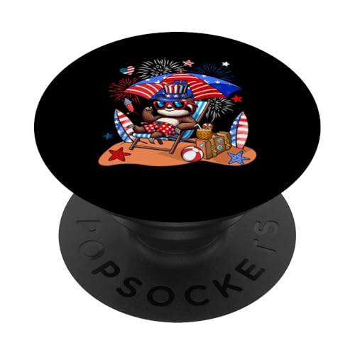 Faultier-Sonnenbrille, entspannend am Strand, 4. Juli, US-Flagge PopSockets Klebender PopGrip Faultier-Sonnenbrille, entspannend am Strand, 4. Juli, US-Flagge PopSockets Klebender PopGrip von Wild Animal 4th Of July Costume
