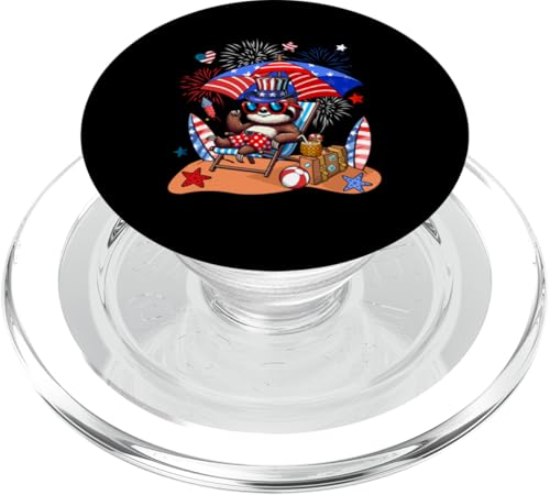 Faultier-Sonnenbrille, entspannend am Strand, 4. Juli, US-Flagge PopSockets PopGrip für MagSafe Faultier-Sonnenbrille, entspannend am Strand, 4. Juli, US-Flagge PopSockets PopGrip für MagSafe von Wild Animal 4th Of July Costume