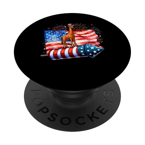 Giraffe Sunglasses On Firecracker 4th July US Flag Patriotic PopSockets Klebender PopGrip Giraffe Sunglasses On Firecracker 4th July US Flag Patriotic PopSockets Klebender PopGrip von Wild Animal 4th Of July Costume