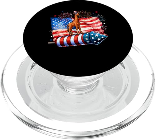 Giraffe Sunglasses On Firecracker 4th July US Flag Patriotic PopSockets PopGrip für MagSafe Giraffe Sunglasses On Firecracker 4th July US Flag Patriotic PopSockets PopGrip für MagSafe von Wild Animal 4th Of July Costume