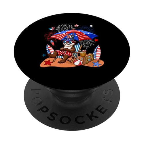 Otter Sonnenbrille Relaxing On Beach 4. Juli US-Flagge PopSockets Klebender PopGrip Otter Sonnenbrille Relaxing On Beach 4. Juli US-Flagge PopSockets Klebender PopGrip von Wild Animal 4th Of July Costume