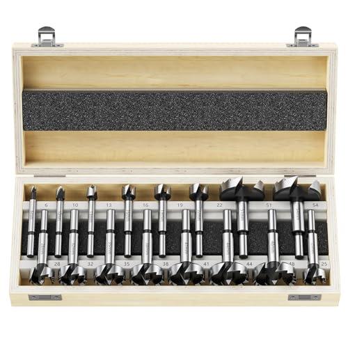 WildFun Forstnerbohrer Set 16tlg für Holz, Hochwertige Forstnerbohrer für die Holzbearbeitung, Holzbohren mit Rundschaft, Bohrerzubehör, Ø6-54mm mit Aufbewahrungskoffer WildFun Forstnerbohrer Set 16tlg für Holz, Hochwertige Forstnerbohrer für die Holzbearbeitung, Holzbohren mit Rundschaft, Bohrerzubehör, Ø6-54mm mit Aufbewahrungskoffer von WildFun