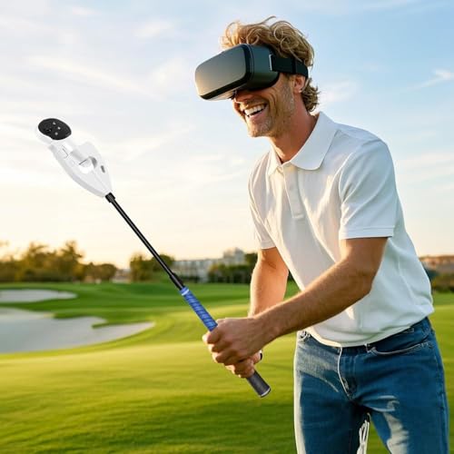 WildFun VR-Golfschläger Kompatibel mit Meta Oculus Quest 3S/3 Zubehör, Golf+ VR Grip Adapter, Einziehbarer Golfschlägergriff zum Halten des VR Controllers WildFun VR-Golfschläger Kompatibel mit Meta Oculus Quest 3S/3 Zubehör, Golf+ VR Grip Adapter, Einziehbarer Golfschlägergriff zum Halten des VR Controllers von WildFun