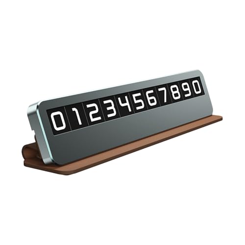 Leather Alloy Temporary Car Number Plate - Vehicle Display Card for Parking, Dashboard Auto Number Tag for Trucks, Stylish Phone Number Holder with Easy Change Design for Convenient Leather Alloy Temporary Car Number Plate - Vehicle Display Card for Parking, Dashboard Auto Number Tag for Trucks, Stylish Phone Number Holder with Easy Change Design for Convenient von WildHarmony