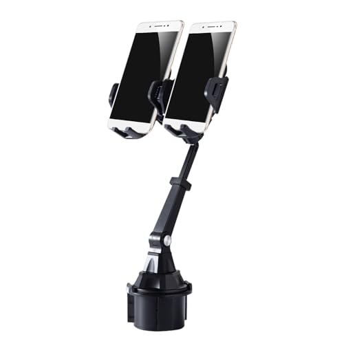 WildHarmony Car Phone Holder | Adjustable Cup Mount Cradle for Cell Phones, Double Slot Car Phone Organizer, Rotatable Cup Base Holder Compatible with, Android, Secure Car Accessories von WildHarmony