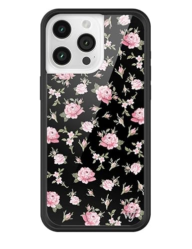 Wildflower Cases - Black & Pink Floral iPhone 15 Pro Max Hülle von Wildflower Cases