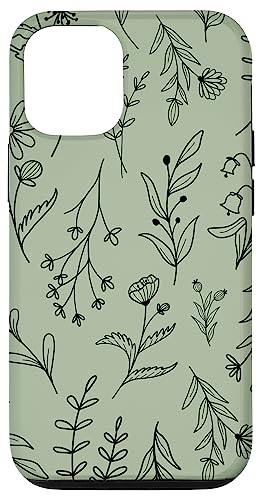Hülle für iPhone 12/12 Pro Light Sage Green Wildflower Floral Flower Pattern von Wildflower Designs