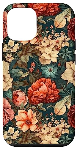 Hülle für iPhone 15 Rote Blumenblume im Vintage-Stil im Boho-Stil N4 von Wildflower&Bloom Co.