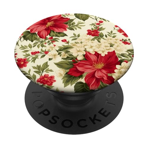 Rot Grün Weihnachten Blume N6 PopSockets mit austauschbarem PopGrip von Wildflower&Bloom Co.