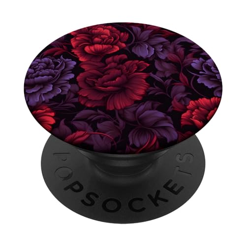 Rot Lila Gothic Floral Blume N2 PopSockets mit austauschbarem PopGrip von Wildflower&Bloom Co.