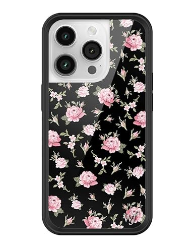 Wildflower Cases - Black & Pink Floral iPhone 14 Pro Hülle von Wildflower
