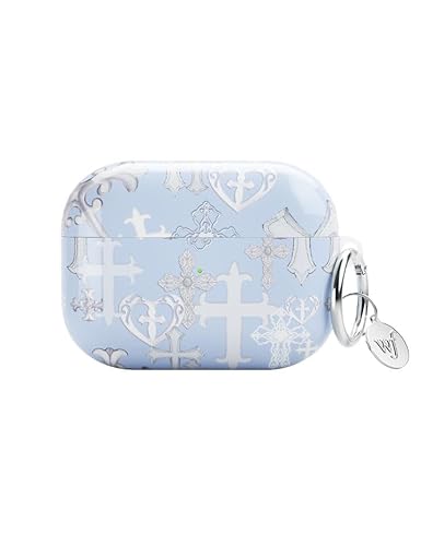Wildflower Cross-Girl-Airpods-Pro-Hülle, nur kompatibel mit Apple Airpods Pro, trendy, Gothic, Blau, silberfarbene Kreuze – Schutzhülle, Schlüsselanhänger, kleines Unternehmen im Besitz von Frauen Wildflower Cross-Girl-Airpods-Pro-Hülle, nur kompatibel mit Apple Airpods Pro, trendy, Gothic, Blau, silberfarbene Kreuze – Schutzhülle, Schlüsselanhänger, kleines Unternehmen im Besitz von Frauen von Wildflower