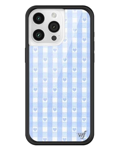 Wildflower Schutzhüllen – Blaue Gingham-Herzen, kompatibel mit Apple iPhone 15 Pro Max, kariert, einzigartig, niedlich, trendig – schützender schwarzer Stoßfänger, 1,2 m Falltest-zertifiziert, kleines Wildflower Schutzhüllen – Blaue Gingham-Herzen, kompatibel mit Apple iPhone 15 Pro Max, kariert, einzigartig, niedlich, trendig – schützender schwarzer Stoßfänger, 1,2 m Falltest-zertifiziert, kleines von Wildflower