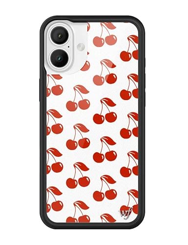 Wildflower Schutzhüllen – kompatibel mit Apple iPhone 16 Plus, schützender schwarzer Stoßfänger, 122 cm Falltest-zertifiziert, Kleinunternehmen in Frauenbesitz, amerikanische Kirschen, Kirschrot, Weiß Wildflower Schutzhüllen – kompatibel mit Apple iPhone 16 Plus, schützender schwarzer Stoßfänger, 122 cm Falltest-zertifiziert, Kleinunternehmen in Frauenbesitz, amerikanische Kirschen, Kirschrot, Weiß von Wildflower