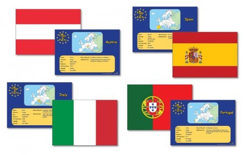 wildgoose Bildung wg1608 europäischen Flaggen und Fakten Karte (28 Stück) von Wildgoose Education