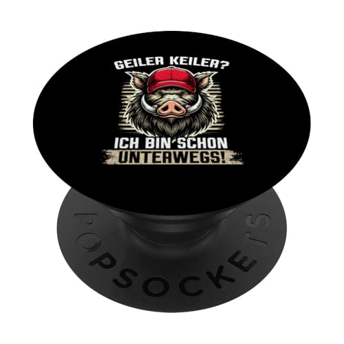 Geiler Keiler Ich Bin Schon Unterwegs Wildschweinjäger Jagd PopSockets Klebender PopGrip Geiler Keiler Ich Bin Schon Unterwegs Wildschweinjäger Jagd PopSockets Klebender PopGrip von Wildschwein Schwarzwildjäger Wildschweinjagd