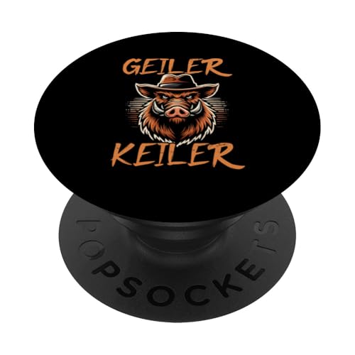 Geiler Keiler Wildschwein Jäger Jagd Wald Wildschweinjäger PopSockets Klebender PopGrip von Wildschwein Schwarzwildjäger Wildschweinjagd