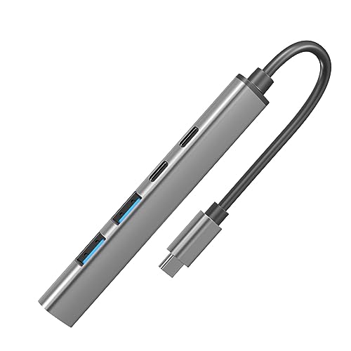 Daten-Hub aus Aluminiumlegierung, 5-in-1, USB-C-Hub mit USB-3.0- und USB-2.0-Anschlüssen, High-Speed-Datenübertragung, unterstützt OTG-Funktion, mehrere USB-Anschlüsse von Wilgure