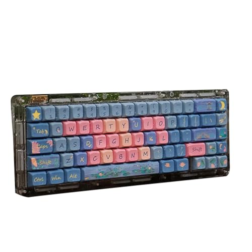 Hechi Nacht-Tastenkappen, XDA-Profil, PBT-Farbstoffsublimation, 126 Tasten, Tastenkappen, geeignet für CrossCore, mechanische Tastatur, Nachtthema, XDA-Höhe, PBT-Tastenkappen, 126 Stück, komplettes von Wilgure