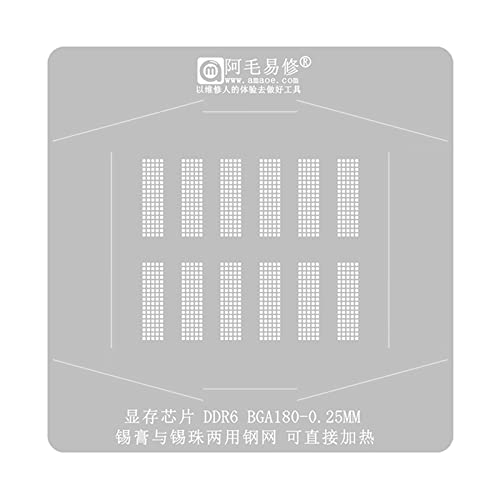 Wilgure BGA Reballing Schablonen DDR6 BGA180 Schablonen Lötkugel Stahl Vorlage Für Spielkonsole BGA Station Kits Wilgure BGA Reballing Schablonen DDR6 BGA180 Schablonen Lötkugel Stahl Vorlage Für Spielkonsole BGA Station Kits von Wilgure
