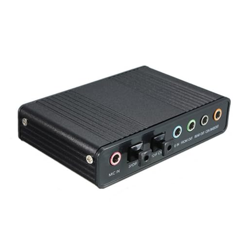 Ersatz Onboard Soundkarte Surround Konverter für PC USB Externer 6-Kanal Optischer SPDIF-Eingang Audio Adapter Computer Laptop Verstärker Schwarz von Wilitto