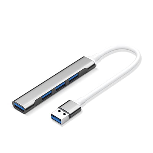 Wilitto USB 3.0 Hub, 4 in 1 USB Hub USB Splitter Adapter, Multi USB Port Expander, USB Expander für Laptop, High Speed Treiberfrei Schnelle Wärmeableitung Tragbare Typ-C Dockingstation Grau B von Wilitto