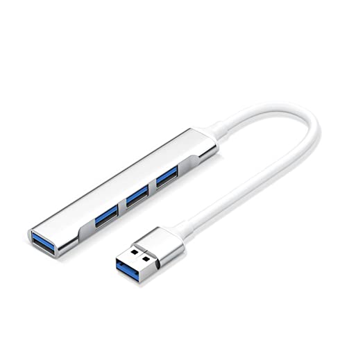 Wilitto USB 3.0 Hub, 4 in 1 USB Hub USB Splitter Adapter, Multi USB Port Expander, USB Expander für Laptop, High Speed Treiberfrei Schnelle Wärmeableitung Tragbare Typ-C Dockingstation Silber B von Wilitto