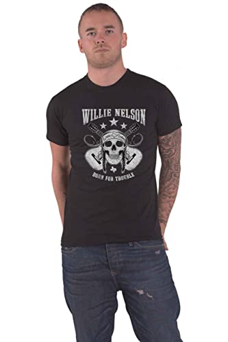 Willie Nelson T Shirt Skull Logo Neu Offiziell Herren Schwarz Größe L von Willie Nelson