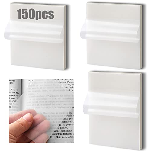 150 Blätter Transparente Haftnotizen, Wasserdichte Selbstklebendes Sticky Notes, Wiederbeschreibbare Notizzettel Tolles Büromaterial für Studenten und Mitarbeiter (100PK 7.5 * 7.5cm+50PK 9.5 * 7cm) von Willingood