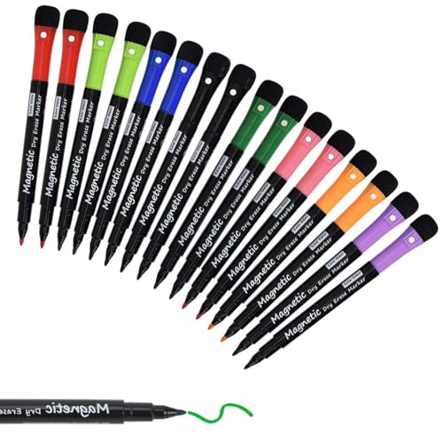 Willingood Whiteboard Marker, 16 Stück Magnetisch Whiteboard Stifte mit Schwamm, Geruchsarmer Trocken Abwischbar Folienstift mit Radiergummi für Zuhause Schule Büro, 8 Farben Rundspitze 1-2mm Willingood Whiteboard Marker, 16 Stück Magnetisch Whiteboard Stifte mit Schwamm, Geruchsarmer Trocken Abwischbar Folienstift mit Radiergummi für Zuhause Schule Büro, 8 Farben Rundspitze 1-2mm von Willingood
