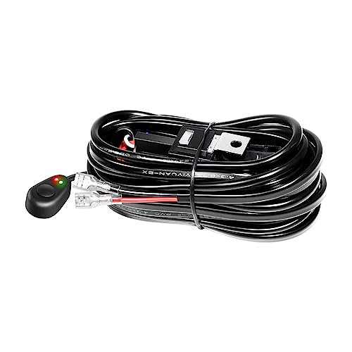 Willpower 12V 24V 40A LED-Lichtleisten-Kabelbaum mit EIN-AUS-Sicherungsrelais Wasserdichter Schalter für LED-Arbeitsscheinwerfer für automatisches Fahren im Gelände 1 Kabel von Willpower