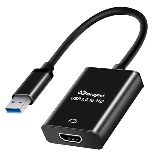 USB zu HDMI für Laptop, USB-Hub, 3.0 HUB-Port-Expander (USB 3.0 auf HDMI-Schwarz) von WinRaybot